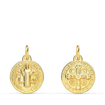 18K St. Benedict Monk Scapular Medal 14mm