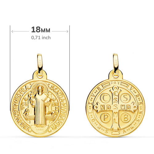 18K Scapular of Saint Benedict Monk 18 mm