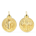 18K Scapular Medal Saint Benedict Monk 20 mm