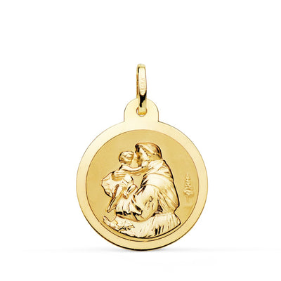 18K Yellow Gold Medal Saint Anthony Shine 22 mm