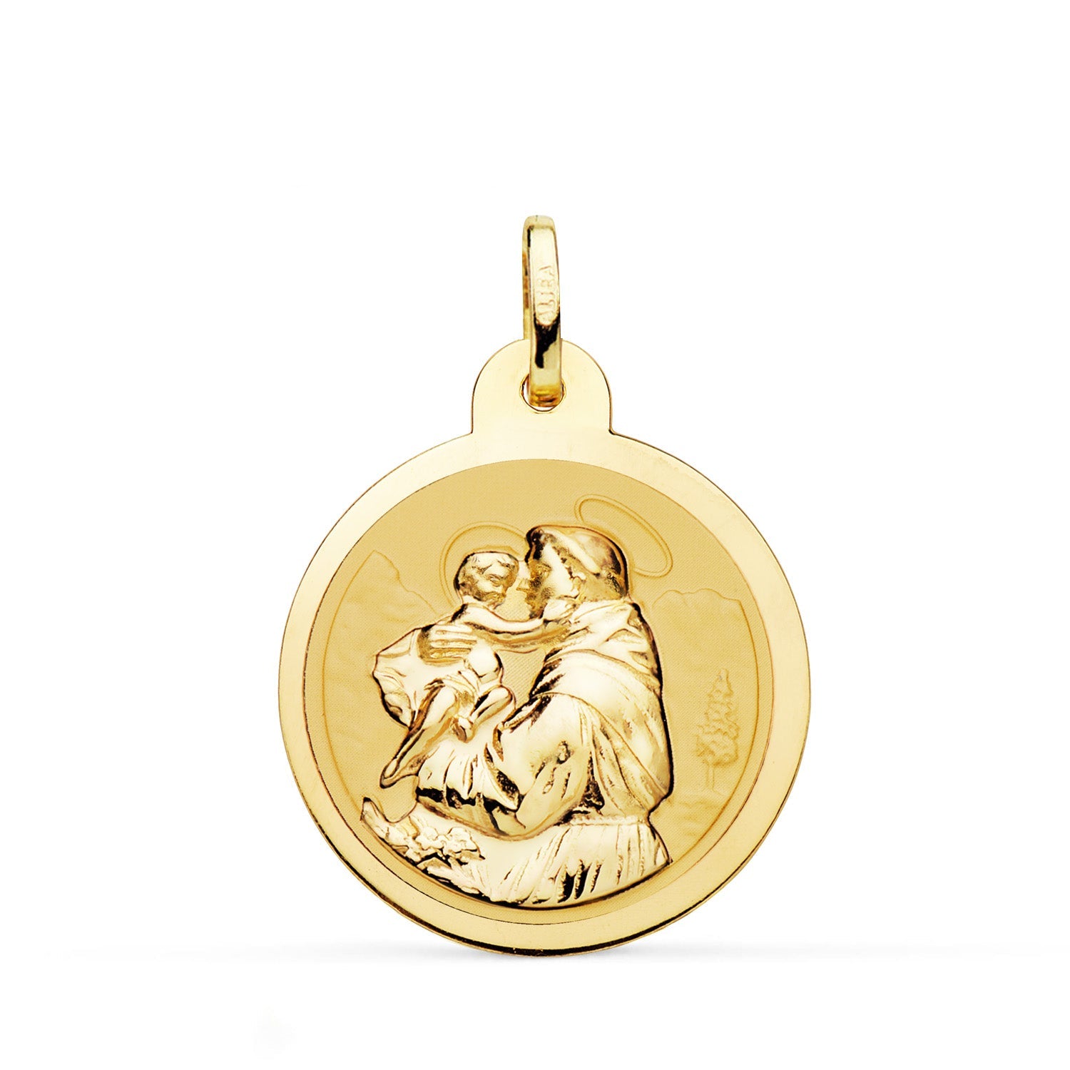 18K Yellow Gold San Antonio Medal Shine 24 mm