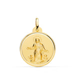 18K Medalla Oro Amarillo Virgen De La Asuncion Bisel 22 mm