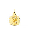 Médaille Or Jaune 18K Vierge Fille Chapelle Profil Nuancé 17x14 mm