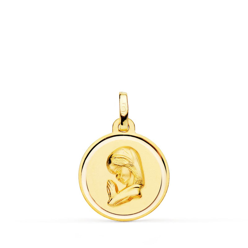 18K Yellow Gold Medal Virgin Girl Bezel 16 Mm