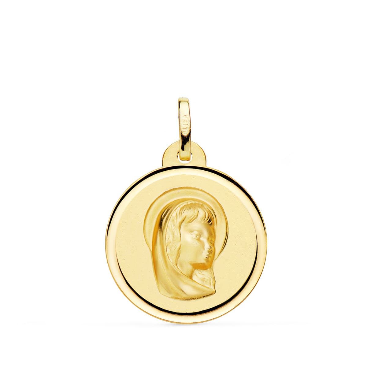 18K Yellow Gold Medal Virgin Girl Bezel 16 mm