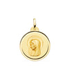 18K Medalla Virgen Maria ( Regina Caelorum ) Bisel 20 mm