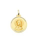 18K Medalla Virgen Maria ( Virgo Virginium ) Bisel 20 mm