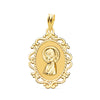 18K Virgin Girl Medal Openwork Profile Profile Gloss 23x16 mm