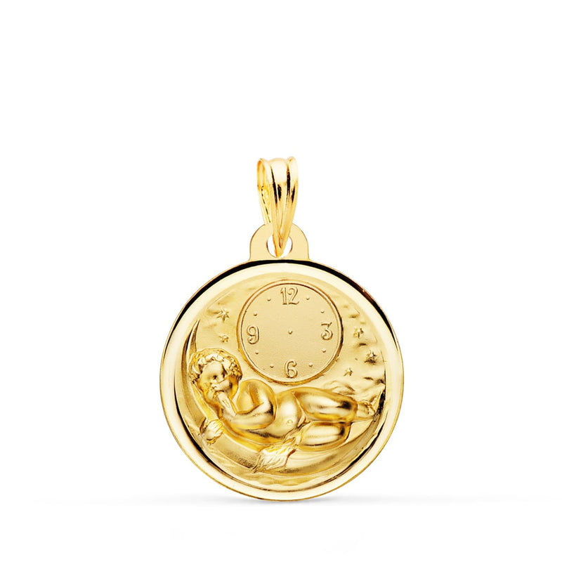 Médaille Enfant de l'Heure 18K sur Lune avec Lunette de Montre 18 mm