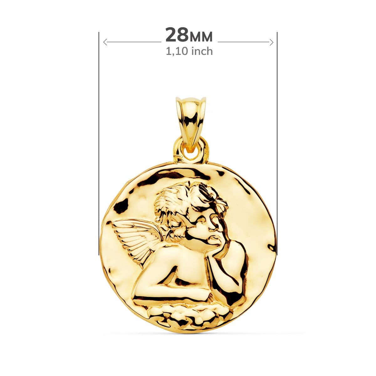 18K Angel Burlon Medal Shine 28 mm