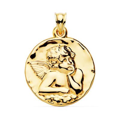 18K Shiny Burlon Angel Medal 35 mm