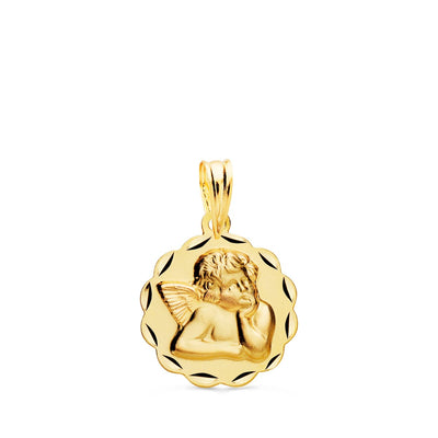 18K Angelito Burlon Arches Carved Medal 14 mm