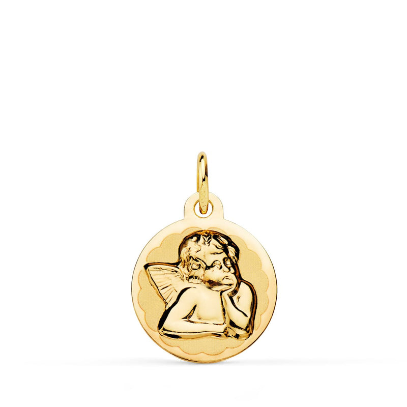 18K Round Medal Angelito Burlon Shine and Matte 14 mm