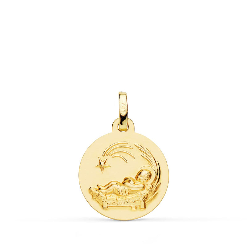 18K Yellow Gold Medal Child of the Nativity Smooth 16 mm