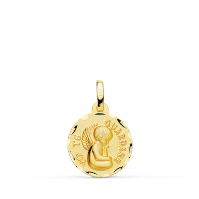 18K Medalla Tallada Angel 