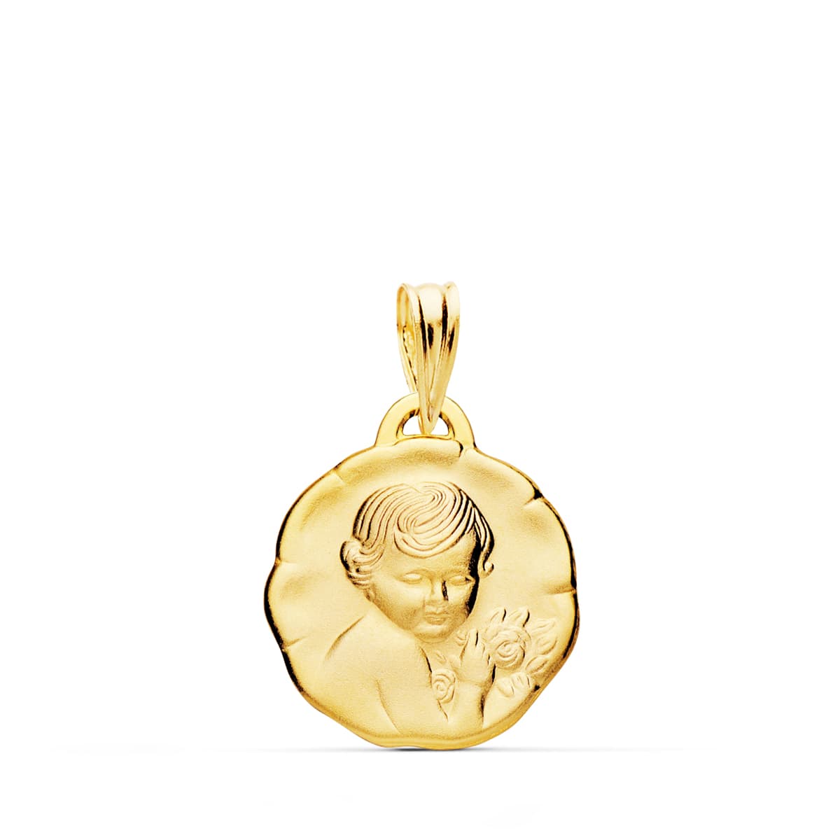 18K Angel Cherub Medal 15 mm