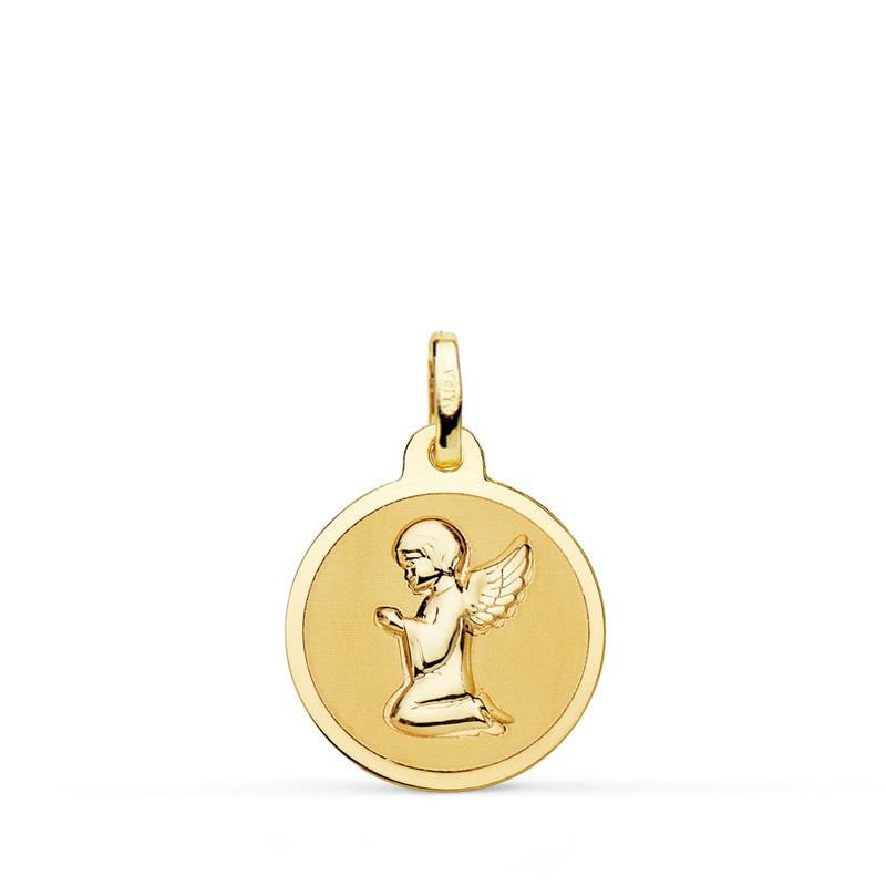 18K Praying Angel Medal Shine 16 mm