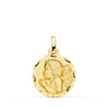 18K Carved Praying Child Angel Medal 18mm
