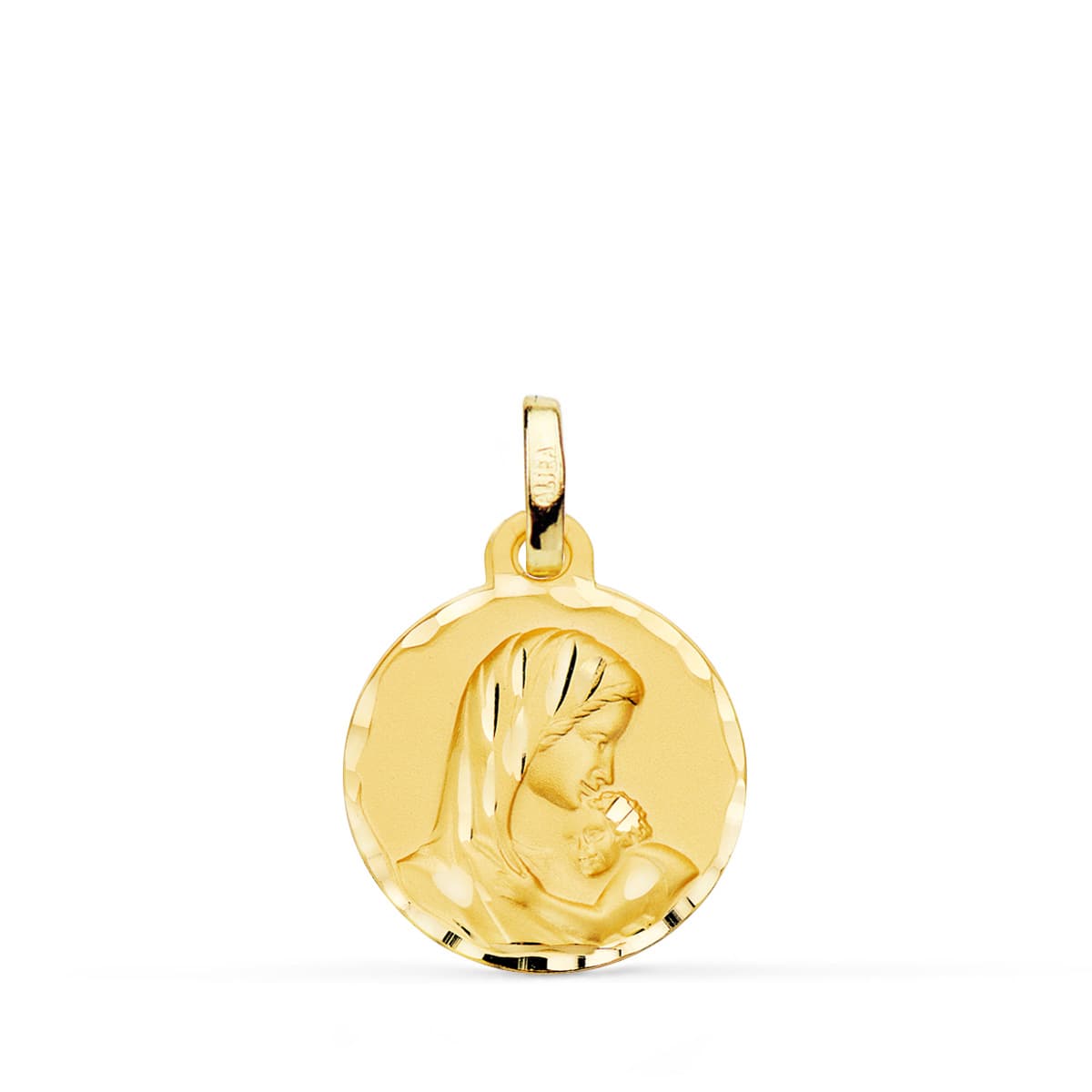 18K Mother Medal Maternal Love Carved 16 mm