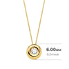 18K Gargantilla Oro Amarillo Chaton Diamante 0.050 Qts. G-Vs2. Cadena 42 cm