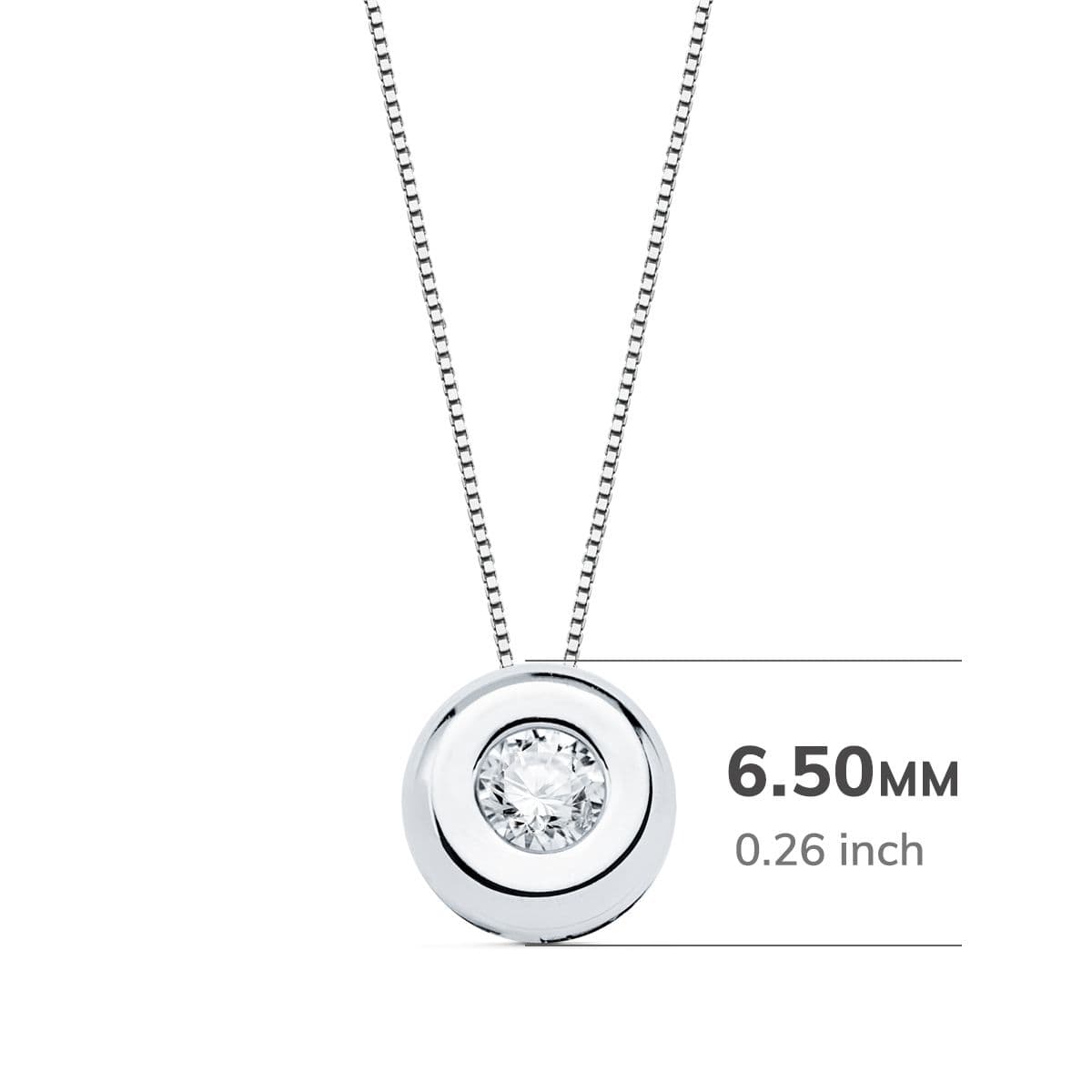 18K White Gold Choker Chaton Diamond 0.100 Carats G-Vs2. Chain 42 cm