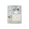 Baptism Candle Pack with Bow, Linen Cloth and Silver Roma Shell 