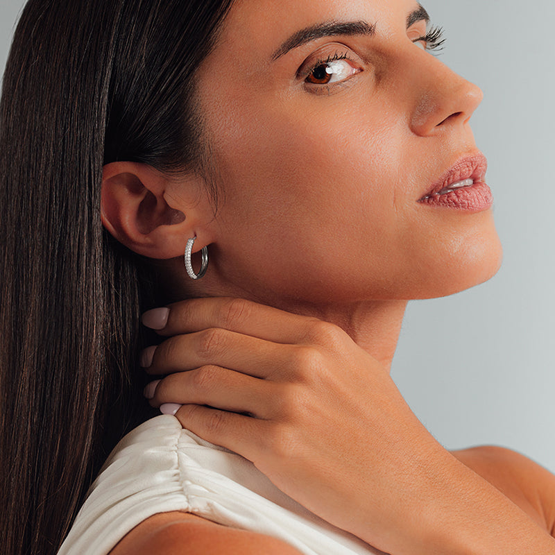 Hoop Earrings with Cubic Zirconia