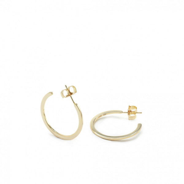 25 mm classic and elegant design gold-plated silver hoop earrings