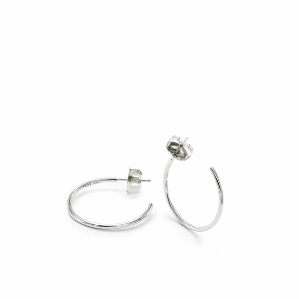 Classic circular silver hoop earrings 25 mm