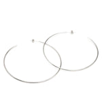 Large, thin and extreme silver hoop earrings 73 mm