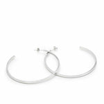 Pendientes aros grandes diseño plata lisa y cuadrados 65 mm