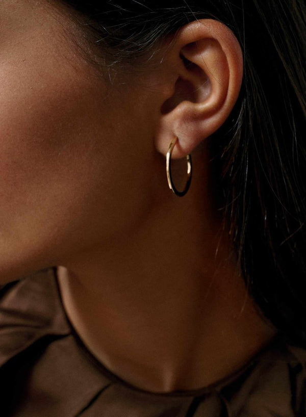 Pendientes Aro Plata Lisa Dorados Estilo Cuadrado 30 mm