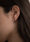 Pendientes Aro Plata Mini Engaste Circonitas Blancas 15 mm