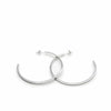 Pendientes aros grandes diseño cuadrado y plata lisa 55 mm