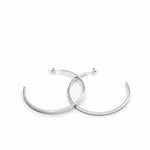 Pendientes aros grandes diseño cuadrado y plata lisa 55 mm
