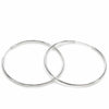 Large hoop earrings with smooth silver tubular design and hidden clasp 60 mm