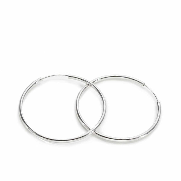 Large hoop earrings thick design with hidden clasp 50 mm