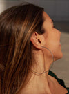 Pendientes aros grandes diseño maxi finos en plata lisa 85 mm