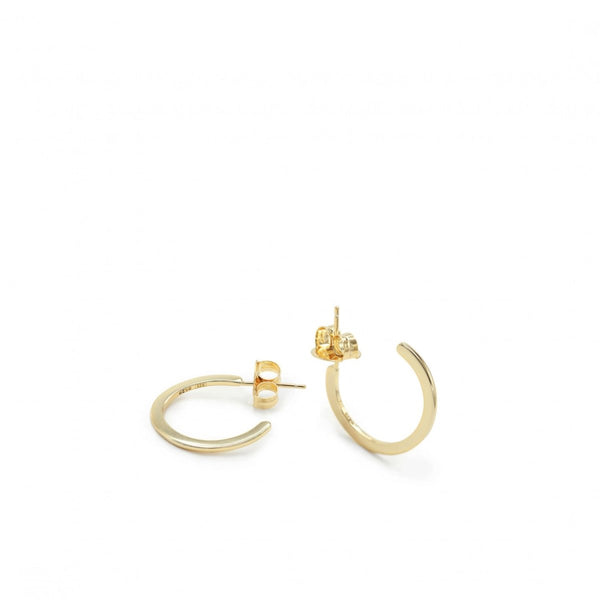 Classic and elegant medium hoop earrings flat style gold plated 20 mm