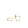 Pendientes aros medianos clásicos y elegantes estilo plano bañados en oro 20 mm