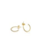 Pendientes aros medianos clásicos y elegantes estilo plano bañados en oro 20 mm