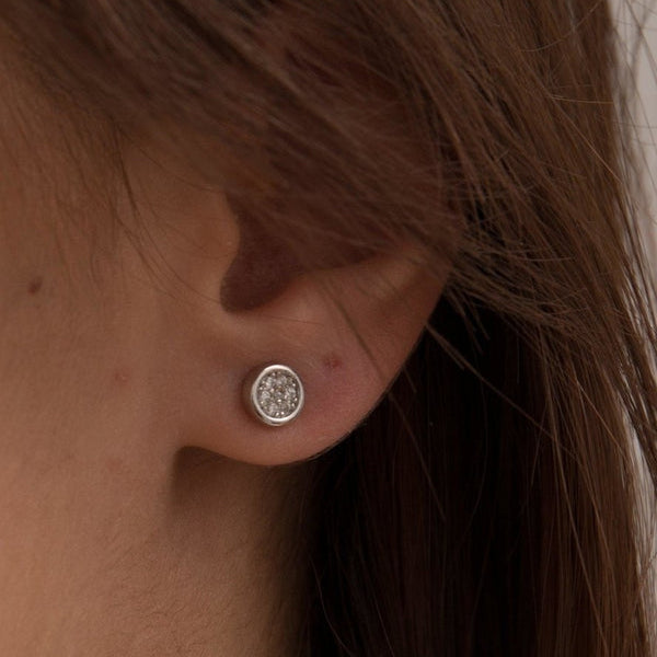 Small Shiny Silver Stud Earrings in 6mm Stud Style