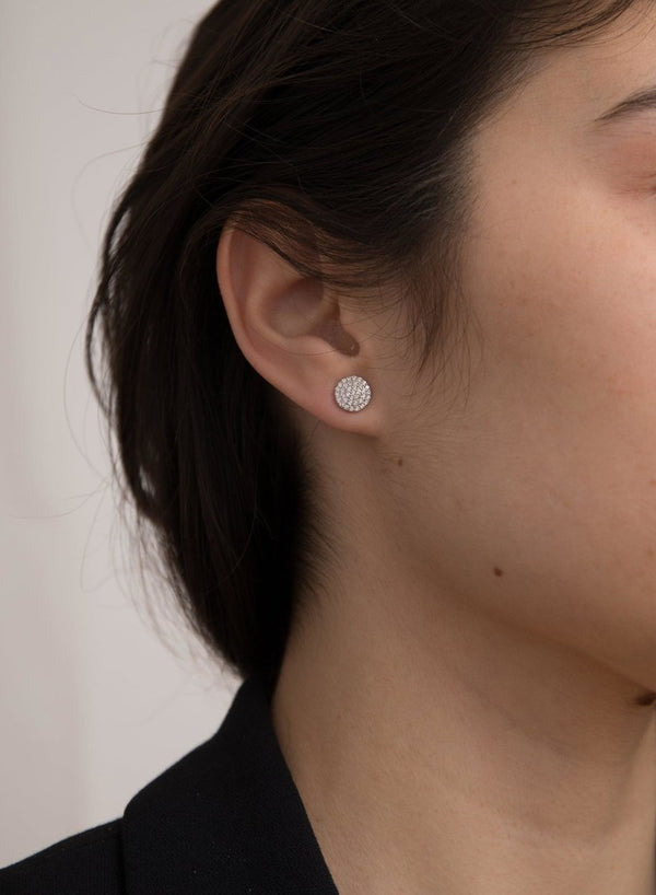 Petites boucles d'oreilles à motif cercle en argent brillant