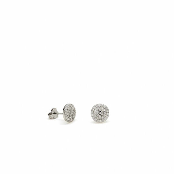 Petites boucles d'oreilles à motif cercle en argent brillant