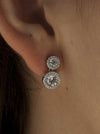 Pendientes Plata con Doble Brillante y Circonitas