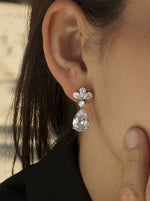 Petites boucles d'oreilles de mariée classiques en argent pour fête