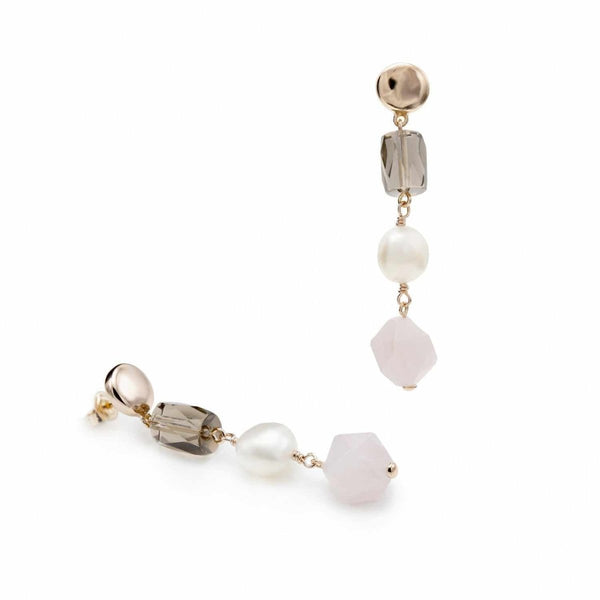 Natural stone earrings pearl pendant design