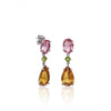 Pendientes de Piedras de Colores Plata en Tono Orange