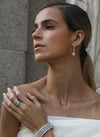 Boucles d'oreilles de mariée avec pendentif en zircone