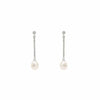 Long pearl earrings with movement and zirconia detail